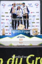 22.09.2024, Premanon, France (FRA): Voldiya Galmace Paulin (FRA), Anaelle Bondoux (FRA), Amandine Mengin (FRA), (l-r) - Biathlon Samse Summer Tour, pursuit, Premanon (FRA). www.nordicfocus.com. © Manzoni/NordicFocus. Every downloaded picture is fee-liable.