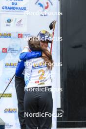 22.09.2024, Premanon, France (FRA): Alice Dusserre (FRA), Lola Bugeaud (FRA), (l-r) - Biathlon Samse Summer Tour, pursuit, Premanon (FRA). www.nordicfocus.com. © Manzoni/NordicFocus. Every downloaded picture is fee-liable.