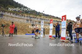 22.09.2024, Premanon, France (FRA): Oceane Michelon (FRA), Jeanne Richard (FRA), (l-r) - Biathlon Samse Summer Tour, pursuit, Premanon (FRA). www.nordicfocus.com. © Manzoni/NordicFocus. Every downloaded picture is fee-liable.