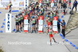 22.09.2024, Premanon, France (FRA): Antonin Guy (FRA), Clement Pires (FRA), Benjamin De Grimaudet De Rochebouet (FRA), (l-r) - Biathlon Samse Summer Tour, pursuit, Premanon (FRA). www.nordicfocus.com. © Manzoni/NordicFocus. Every downloaded picture is fee-liable.