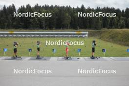 22.09.2024, Premanon, France (FRA): Teo Fastiggi Bailina (FRA), Alexis Josserand (FRA), Max Bucher (FRA), Yanis Hoffmann (FRA), (l-r) - Biathlon Samse Summer Tour, pursuit, Premanon (FRA). www.nordicfocus.com. © Manzoni/NordicFocus. Every downloaded picture is fee-liable.