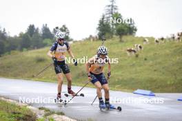 22.09.2024, Premanon, France (FRA): Paula Botet (FRA), Jeanne Richard (FRA), (l-r) - Biathlon Samse Summer Tour, pursuit, Premanon (FRA). www.nordicfocus.com. © Manzoni/NordicFocus. Every downloaded picture is fee-liable.