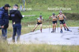 22.09.2024, Premanon, France (FRA): Elisa Gasparin (SUI), Lea Meier (SUI), (l-r) - Biathlon Samse Summer Tour, pursuit, Premanon (FRA). www.nordicfocus.com. © Manzoni/NordicFocus. Every downloaded picture is fee-liable.