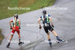 22.09.2024, Premanon, France (FRA): Gion Stalder (SUI) - Biathlon Samse Summer Tour, pursuit, Premanon (FRA). www.nordicfocus.com. © Manzoni/NordicFocus. Every downloaded picture is fee-liable.