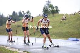 22.09.2024, Premanon, France (FRA): Aita Gasparin (SUI), Camille Bened (FRA), (l-r), (l-r) - Biathlon Samse Summer Tour, pursuit, Premanon (FRA). www.nordicfocus.com. © Manzoni/NordicFocus. Every downloaded picture is fee-liable.