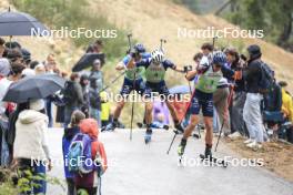 22.09.2024, Premanon, France (FRA): Eric Perrot (FRA), Quentin Fillon Maillet (FRA), (l-r) - Biathlon Samse Summer Tour, pursuit, Premanon (FRA). www.nordicfocus.com. © Manzoni/NordicFocus. Every downloaded picture is fee-liable.