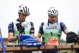 22.09.2024, Premanon, France (FRA): Eric Perrot (FRA), Emilien Jacquelin (FRA), (l-r) - Biathlon Samse Summer Tour, pursuit, Premanon (FRA). www.nordicfocus.com. © Manzoni/NordicFocus. Every downloaded picture is fee-liable.