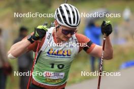 22.09.2024, Premanon, France (FRA): Sebastian Stalder (SUI) - Biathlon Samse Summer Tour, pursuit, Premanon (FRA). www.nordicfocus.com. © Manzoni/NordicFocus. Every downloaded picture is fee-liable.