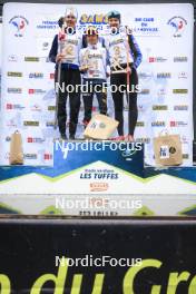 22.09.2024, Premanon, France (FRA): Voldiya Galmace Paulin (FRA), Anaelle Bondoux (FRA), Amandine Mengin (FRA), (l-r) - Biathlon Samse Summer Tour, pursuit, Premanon (FRA). www.nordicfocus.com. © Manzoni/NordicFocus. Every downloaded picture is fee-liable.