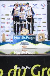 22.09.2024, Premanon, France (FRA): Voldiya Galmace Paulin (FRA), Anaelle Bondoux (FRA), Amandine Mengin (FRA), (l-r) - Biathlon Samse Summer Tour, pursuit, Premanon (FRA). www.nordicfocus.com. © Manzoni/NordicFocus. Every downloaded picture is fee-liable.