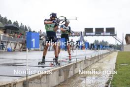 22.09.2024, Premanon, France (FRA): Quentin Fillon Maillet (FRA), Emilien Jacquelin (FRA), (l-r) - Biathlon Samse Summer Tour, pursuit, Premanon (FRA). www.nordicfocus.com. © Manzoni/NordicFocus. Every downloaded picture is fee-liable.