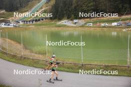 22.09.2024, Premanon, France (FRA): Caline Pic (FRA), Matilda Dodos (FRA), (l-r) - Biathlon Samse Summer Tour, pursuit, Premanon (FRA). www.nordicfocus.com. © Manzoni/NordicFocus. Every downloaded picture is fee-liable.