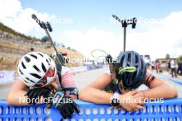 21.09.2024, Premanon, France (FRA): Lisa Siberchicot (FRA), Ludmilla Roche (FRA), (l-r) - Biathlon Samse Summer Tour, sprint, Premanon (FRA). www.nordicfocus.com. © Manzoni/NordicFocus. Every downloaded picture is fee-liable.