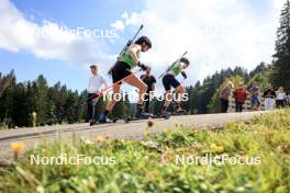 21.09.2024, Premanon, France (FRA): Aita Gasparin (SUI), Chloe Chevalier (FRA), (l-r) - Biathlon Samse Summer Tour, sprint, Premanon (FRA). www.nordicfocus.com. © Manzoni/NordicFocus. Every downloaded picture is fee-liable.