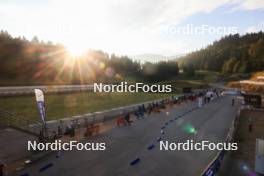 21.09.2024, Premanon, France (FRA): Event Feature: Overview over the stadium at sunrise - Biathlon Samse Summer Tour, sprint, Premanon (FRA). www.nordicfocus.com. © Manzoni/NordicFocus. Every downloaded picture is fee-liable.