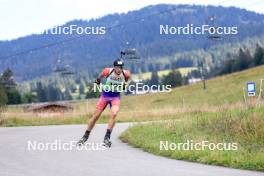 21.09.2024, Premanon, France (FRA): Esteban Javaux (FRA) - Biathlon Samse Summer Tour, sprint, Premanon (FRA). www.nordicfocus.com. © Manzoni/NordicFocus. Every downloaded picture is fee-liable.