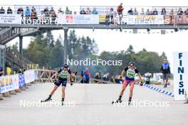 21.09.2024, Premanon, France (FRA): Quentin Fillon Maillet (FRA), Romain Michaud-Claret (FRA), (l-r) - Biathlon Samse Summer Tour, sprint, Premanon (FRA). www.nordicfocus.com. © Manzoni/NordicFocus. Every downloaded picture is fee-liable.