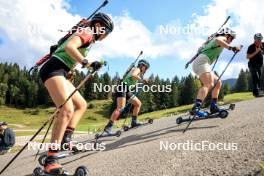 21.09.2024, Premanon, France (FRA): Maeline Triponez (SUI), Ludmilla Roche (FRA), Celia Henaff (FRA), (l-r) - Biathlon Samse Summer Tour, sprint, Premanon (FRA). www.nordicfocus.com. © Manzoni/NordicFocus. Every downloaded picture is fee-liable.