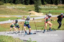 21.09.2024, Premanon, France (FRA): Fany Bertrand (FRA), Jeanne Richard (FRA), Namou Candau Armand (FRA), (l-r) - Biathlon Samse Summer Tour, sprint, Premanon (FRA). www.nordicfocus.com. © Manzoni/NordicFocus. Every downloaded picture is fee-liable.