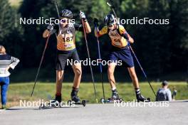 21.09.2024, Premanon, France (FRA): Alexandre Breton (FRA), Noah Soltani (BEL), (l-r) - Biathlon Samse Summer Tour, sprint, Premanon (FRA). www.nordicfocus.com. © Manzoni/NordicFocus. Every downloaded picture is fee-liable.