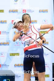 21.09.2024, Premanon, France (FRA): Jeanne Richard (FRA), Oceane Michelon (FRA), (l-r) - Biathlon Samse Summer Tour, sprint, Premanon (FRA). www.nordicfocus.com. © Manzoni/NordicFocus. Every downloaded picture is fee-liable.