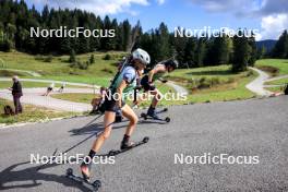 21.09.2024, Premanon, France (FRA): Lola Bugeaud (FRA), Julia Simon (FRA), (l-r) - Biathlon Samse Summer Tour, sprint, Premanon (FRA). www.nordicfocus.com. © Manzoni/NordicFocus. Every downloaded picture is fee-liable.