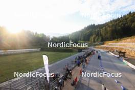 21.09.2024, Premanon, France (FRA): Event Feature: Overview over the stadium at sunrise - Biathlon Samse Summer Tour, sprint, Premanon (FRA). www.nordicfocus.com. © Manzoni/NordicFocus. Every downloaded picture is fee-liable.