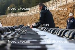 21.09.2024, Premanon, France (FRA): Stephane Bouthiaux (FRA) prepares Nordeex Roller skis  - Biathlon Samse Summer Tour, sprint, Premanon (FRA). www.nordicfocus.com. © Manzoni/NordicFocus. Every downloaded picture is fee-liable.