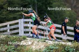 21.09.2024, Premanon, France (FRA): Ludmilla Roche (FRA), Bambou Pallud (FRA), (l-r) - Biathlon Samse Summer Tour, sprint, Premanon (FRA). www.nordicfocus.com. © Manzoni/NordicFocus. Every downloaded picture is fee-liable.