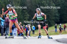 21.09.2024, Premanon, France (FRA): Nora Fumey (FRA), Lisa Siberchicot (FRA), (l-r) - Biathlon Samse Summer Tour, sprint, Premanon (FRA). www.nordicfocus.com. © Manzoni/NordicFocus. Every downloaded picture is fee-liable.