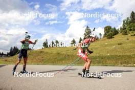 21.09.2024, Premanon, France (FRA): Oriol Bosch Benet (FRA), Max Bucher (FRA), (l-r) - Biathlon Samse Summer Tour, sprint, Premanon (FRA). www.nordicfocus.com. © Manzoni/NordicFocus. Every downloaded picture is fee-liable.