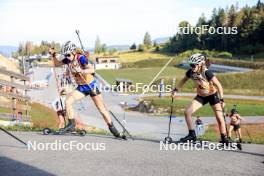 21.09.2024, Premanon, France (FRA): Noor Erickson (FRA), Elisabeth Schroder (BEL), (l-r) - Biathlon Samse Summer Tour, sprint, Premanon (FRA). www.nordicfocus.com. © Manzoni/NordicFocus. Every downloaded picture is fee-liable.