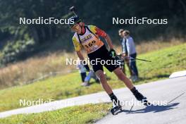 21.09.2024, Premanon, France (FRA): Fynn Langer (BEL) - Biathlon Samse Summer Tour, sprint, Premanon (FRA). www.nordicfocus.com. © Manzoni/NordicFocus. Every downloaded picture is fee-liable.