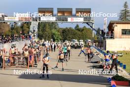 21.09.2024, Premanon, France (FRA): Athletes warming at the shooting range during zeroing  Event Feature: - Biathlon Samse Summer Tour, sprint, Premanon (FRA). www.nordicfocus.com. © Manzoni/NordicFocus. Every downloaded picture is fee-liable.