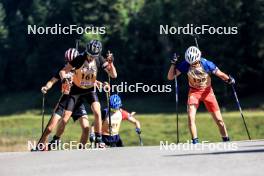 21.09.2024, Premanon, France (FRA): Clement Schott (FRA), Adrian Dorel (FRA), (l-r) - Biathlon Samse Summer Tour, sprint, Premanon (FRA). www.nordicfocus.com. © Manzoni/NordicFocus. Every downloaded picture is fee-liable.