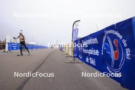 20.10.2024, Arcon, France (FRA): Louise Chollat (FRA) competes in front of federation banners - Biathlon Samse Summer Tour, pursuit, Arcon (FRA). www.nordicfocus.com. © Manzoni/NordicFocus. Every downloaded picture is fee-liable.