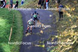 20.10.2024, Arcon, France (FRA): Fabien Claude (FRA), Theo Guiraud Poillot (FRA), (l-r) - Biathlon Samse Summer Tour, pursuit, Arcon (FRA). www.nordicfocus.com. © Manzoni/NordicFocus. Every downloaded picture is fee-liable.