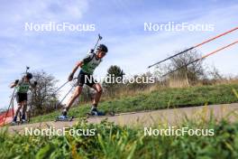 20.10.2024, Arcon, France (FRA): Camille Gratalou Manissollep (FRA), Antonin Guy (FRA), (l-r) - Biathlon Samse Summer Tour, pursuit, Arcon (FRA). www.nordicfocus.com. © Manzoni/NordicFocus. Every downloaded picture is fee-liable.