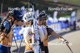 20.10.2024, Arcon, France (FRA): Louise Roguet (FRA), Lena Moretti (FRA), (l-r) - Biathlon Samse Summer Tour, pursuit, Arcon (FRA). www.nordicfocus.com. © Manzoni/NordicFocus. Every downloaded picture is fee-liable.