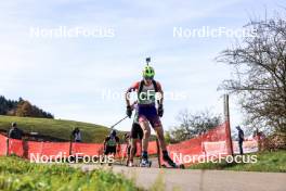 20.10.2024, Arcon, France (FRA): Leo Sancerne (FRA) - Biathlon Samse Summer Tour, pursuit, Arcon (FRA). www.nordicfocus.com. © Manzoni/NordicFocus. Every downloaded picture is fee-liable.