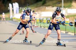 20.10.2024, Arcon, France (FRA): Gilonne Guigonnat (FRA), Amandine Mengin (FRA), (l-r) - Biathlon Samse Summer Tour, pursuit, Arcon (FRA). www.nordicfocus.com. © Manzoni/NordicFocus. Every downloaded picture is fee-liable.