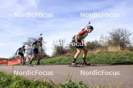 20.10.2024, Arcon, France (FRA): Marius Remy (FRA), Oriol Bosch Benet (FRA), Peter Sanders (FRA), (l-r) - Biathlon Samse Summer Tour, pursuit, Arcon (FRA). www.nordicfocus.com. © Manzoni/NordicFocus. Every downloaded picture is fee-liable.