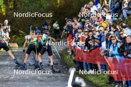 20.10.2024, Arcon, France (FRA): Sam Parmantier (BEL), Guillaume Poirot (FRA), (l-r) - Biathlon Samse Summer Tour, pursuit, Arcon (FRA). www.nordicfocus.com. © Manzoni/NordicFocus. Every downloaded picture is fee-liable.