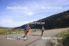 20.10.2024, Arcon, France (FRA): Fiona Laurent (FRA), Marion Gravier (FRA), (l-r) - Biathlon Samse Summer Tour, pursuit, Arcon (FRA). www.nordicfocus.com. © Manzoni/NordicFocus. Every downloaded picture is fee-liable.