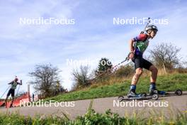 20.10.2024, Arcon, France (FRA): Lois Larger (FRA), Tom Bouillet (FRA), (l-r) - Biathlon Samse Summer Tour, pursuit, Arcon (FRA). www.nordicfocus.com. © Manzoni/NordicFocus. Every downloaded picture is fee-liable.