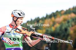 20.10.2024, Arcon, France (FRA): Leo Carlier (FRA) - Biathlon Samse Summer Tour, pursuit, Arcon (FRA). www.nordicfocus.com. © Manzoni/NordicFocus. Every downloaded picture is fee-liable.