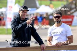 20.10.2024, Arcon, France (FRA): Stephane Bouthiaux (FRA), Simon Fourcade (FRA), (l-r) - Biathlon Samse Summer Tour, pursuit, Arcon (FRA). www.nordicfocus.com. © Manzoni/NordicFocus. Every downloaded picture is fee-liable.