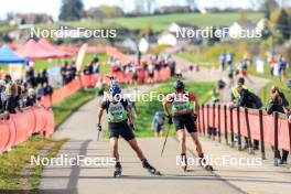 20.10.2024, Arcon, France (FRA): Malone Gromaire Raynal (FRA), Peter Sanders (FRA), (l-r) - Biathlon Samse Summer Tour, pursuit, Arcon (FRA). www.nordicfocus.com. © Manzoni/NordicFocus. Every downloaded picture is fee-liable.