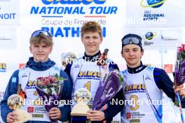 20.10.2024, Arcon, France (FRA): Lukas Tannheimer (GER), Leo Carlier (FRA), Antonin Guy (FRA), (l-r) - Biathlon Samse Summer Tour, pursuit, Arcon (FRA). www.nordicfocus.com. © Manzoni/NordicFocus. Every downloaded picture is fee-liable.