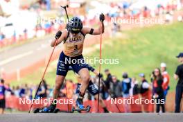 20.10.2024, Arcon, France (FRA): Julia Simon (FRA) - Biathlon Samse Summer Tour, pursuit, Arcon (FRA). www.nordicfocus.com. © Manzoni/NordicFocus. Every downloaded picture is fee-liable.